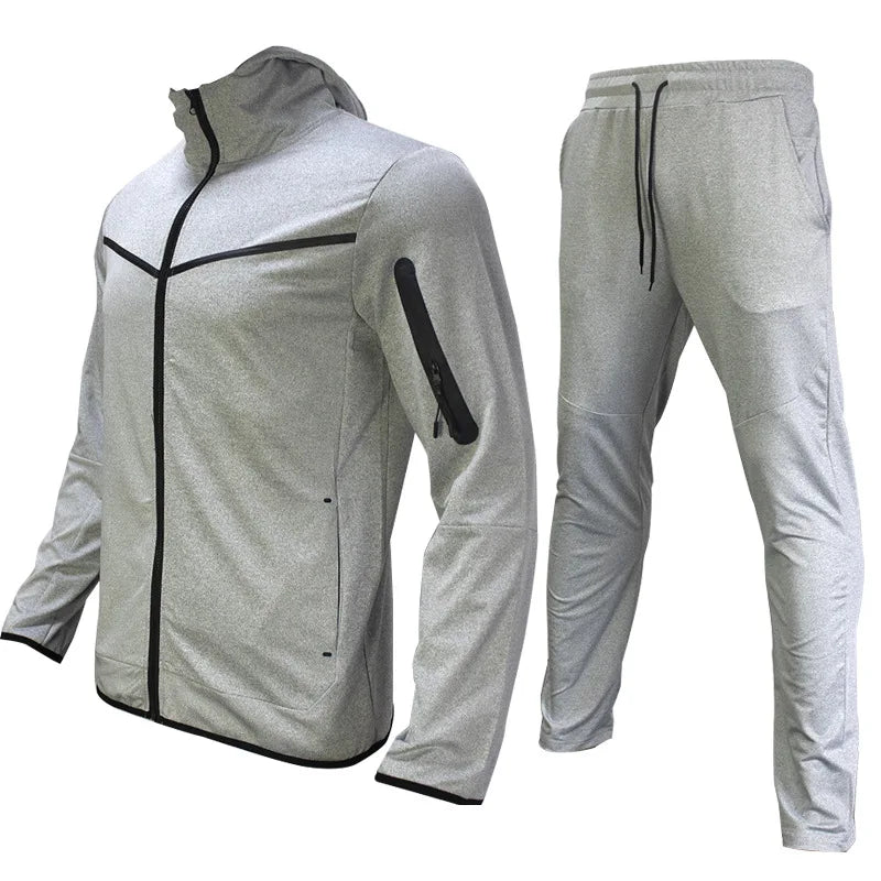 2022 Suit Brand Men's Sweatsuit Tech Hoodie Cotton Stretch Training Wear Good Quality Coat Sweatpants Sport Set Men Clothing