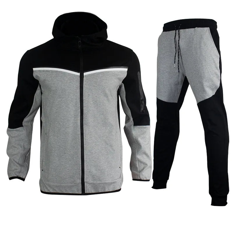 2022 Suit Brand Men's Sweatsuit Tech Hoodie Cotton Stretch Training Wear Good Quality Coat Sweatpants Sport Set Men Clothing